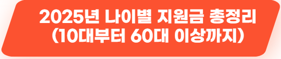 2025년 청년·여성·한부모를 위한 맞춤 지원금 총정리 156 2025년 나이별 지원금 총정리 10대부터 60대 이상까지