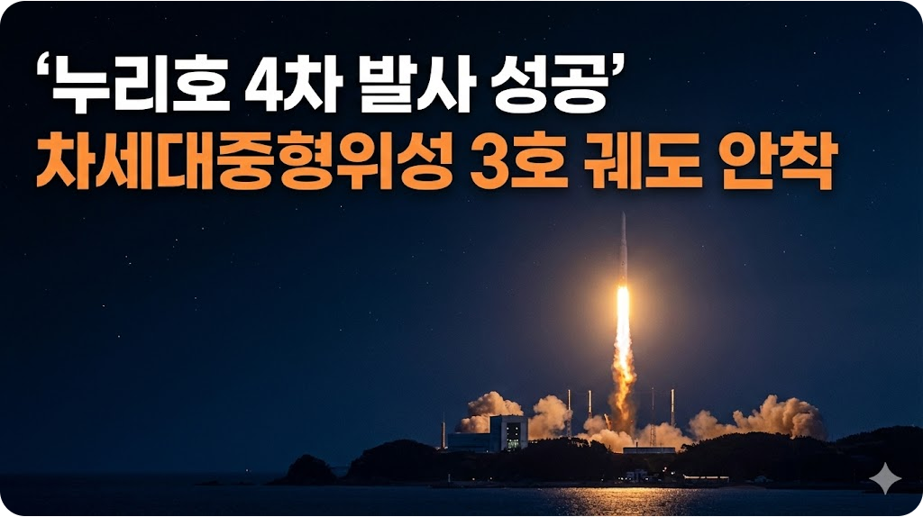 누리호 4차 발사 성공 차세대중형위성 3호 궤도 안착