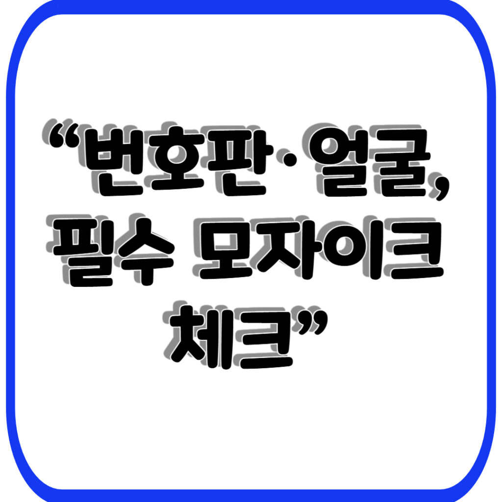 블랙박스 영상 공유 전 체크리스트(저장·편집·신고까지 한 번에) 17 번호판·얼굴 필수 모자이크 체크 001