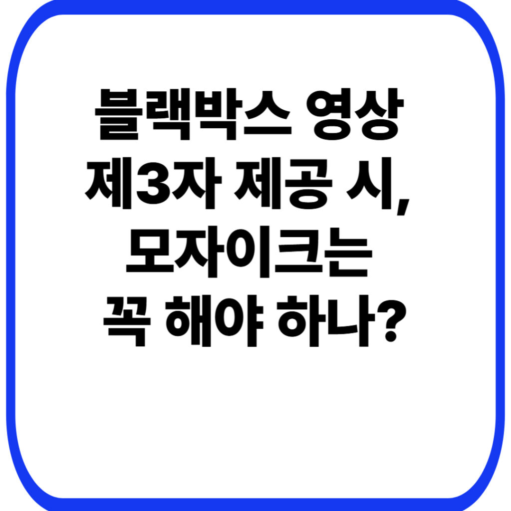 블랙박스 영상 제3자 제공 시, 모자이크는 꼭 해야 하나요? 27 블랙박스 영상 제3자 제공 시 모자이크는 꼭 해야 하나 001
