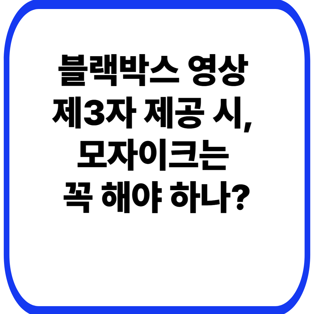 블랙박스 영상  제3자 제공 시,  모자이크는  꼭 해야 하나?