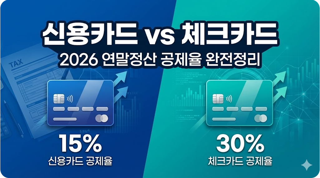 “신용카드 vs 체크카드 2026 공제율 완전정리”