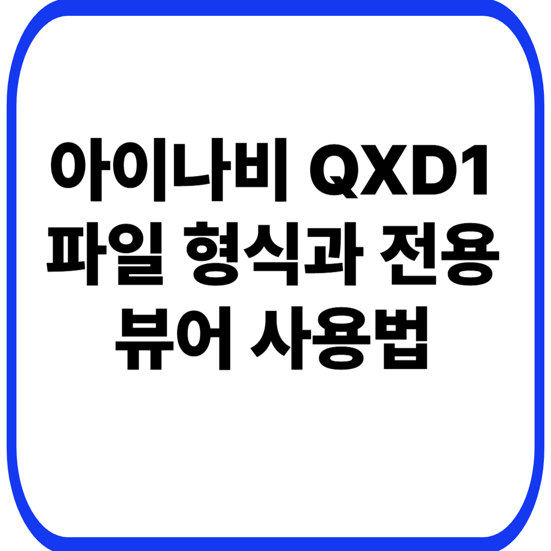 아이나비 QXD1 파일 형식과 전용 뷰어 사용법