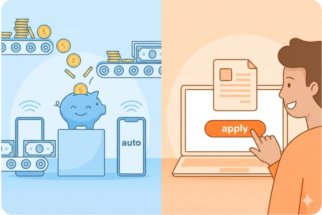 자동지급 vs 신청 비교 이미지