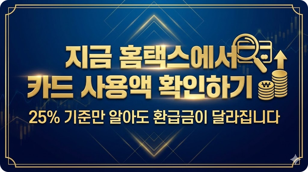 “지금 홈택스에서 카드 사용액 확인하기-25% 기준만 알아도 환급금이 달라집니다”