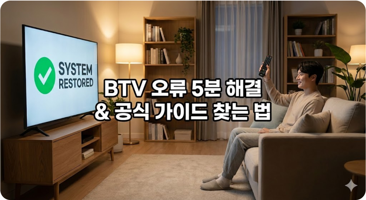 BTV 오류 5분 해결 & 공식 가이드 찾는 법
