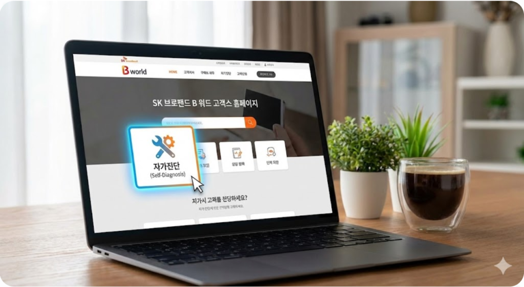 SK브로드밴드 공식 B world 홈페이지 화면.