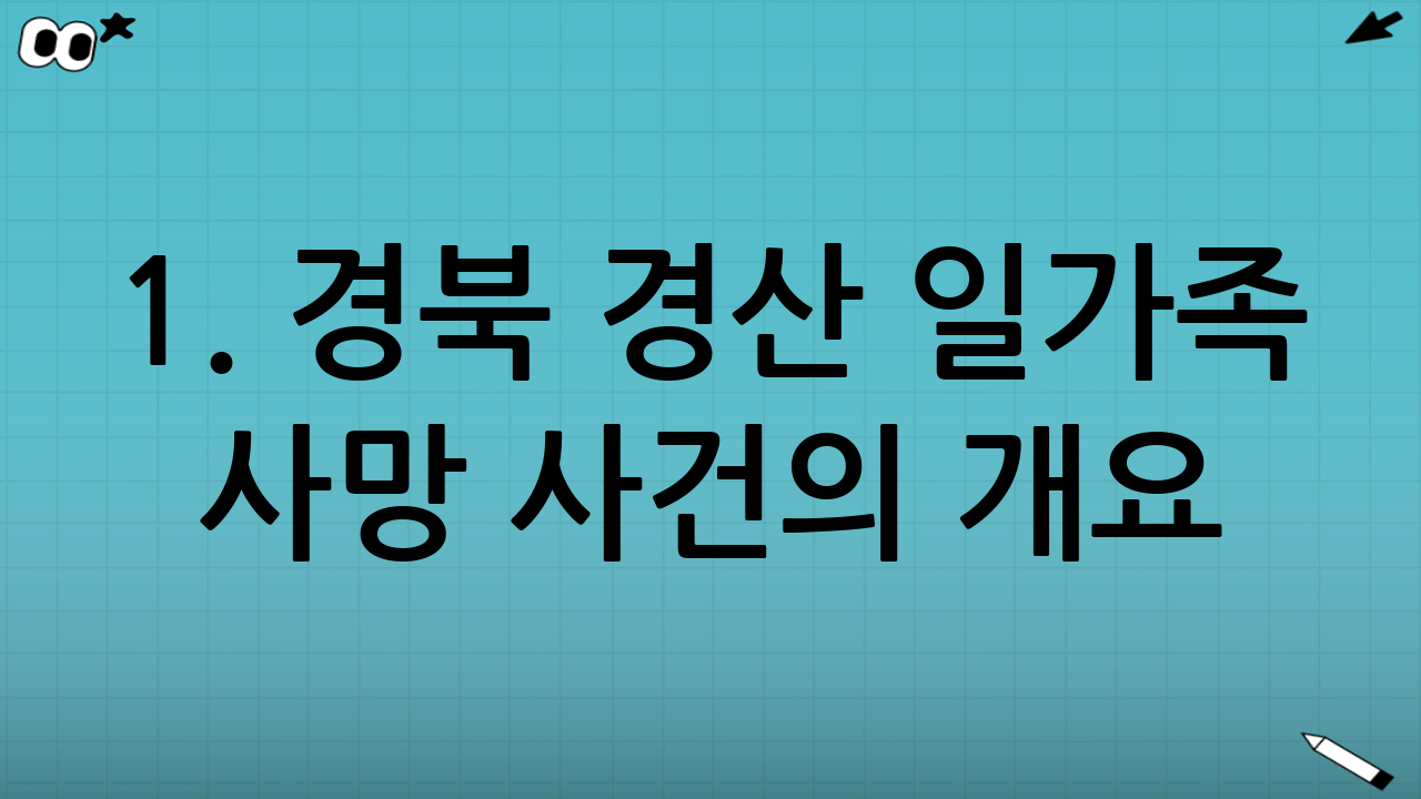 1. 경북 경산 일가족 사망 사건의 개요
