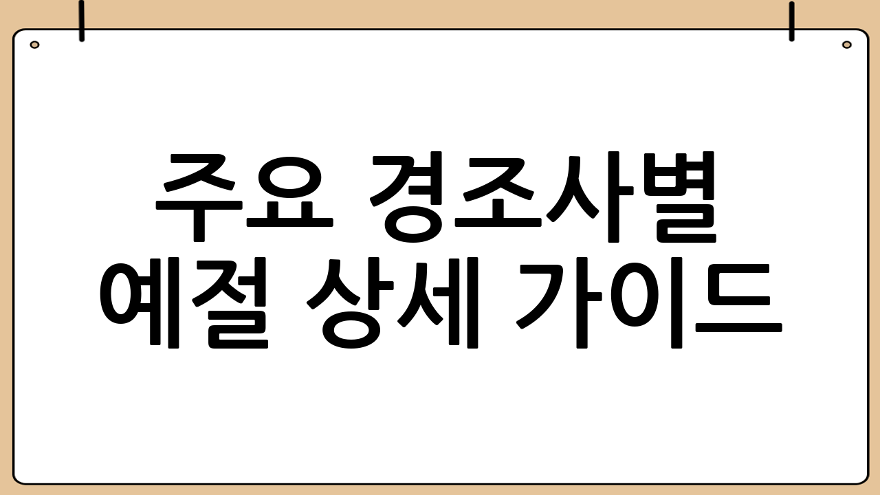 주요 경조사별 예절 상세 가이드