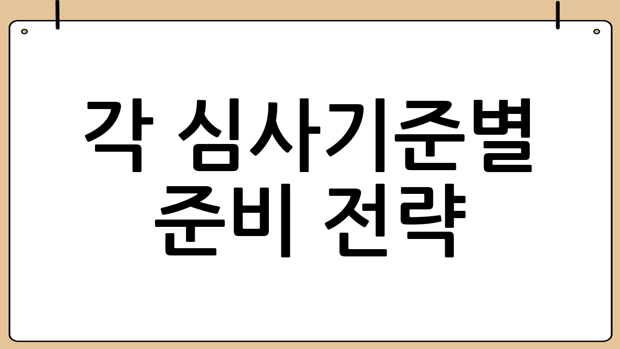 각 심사기준별 준비 전략