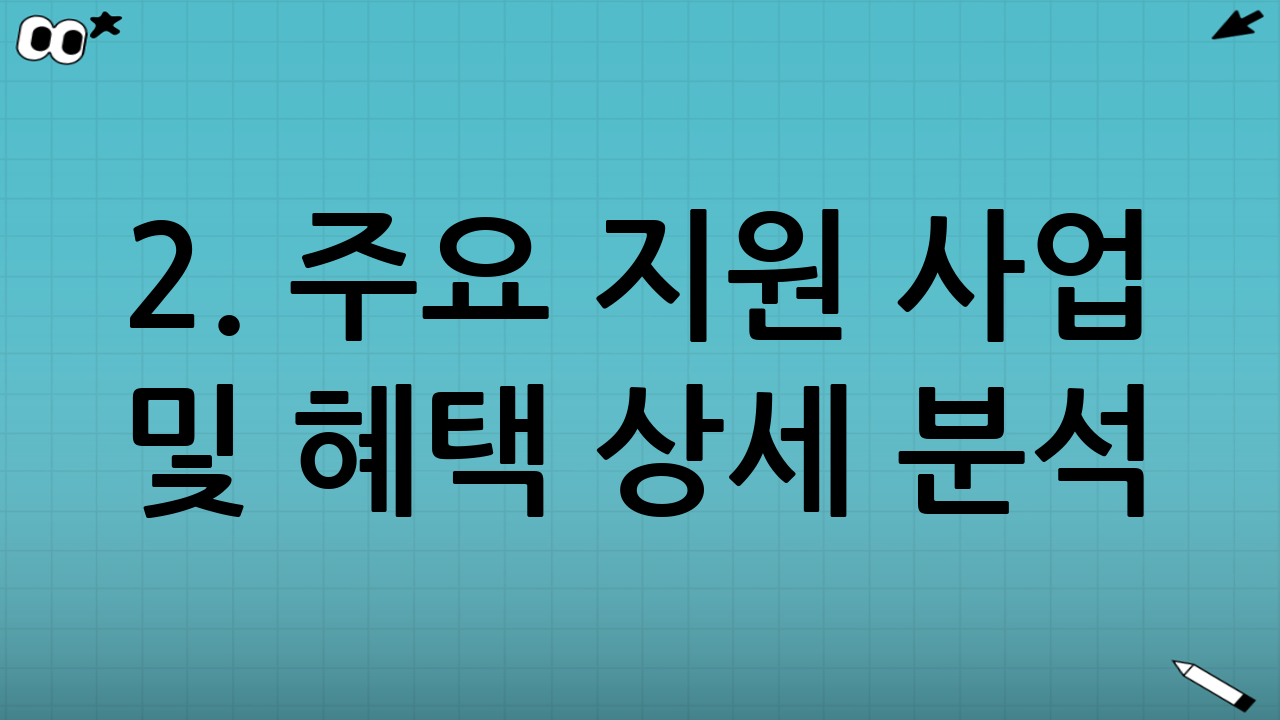 2. 주요 지원 사업 및 혜택 상세 분석