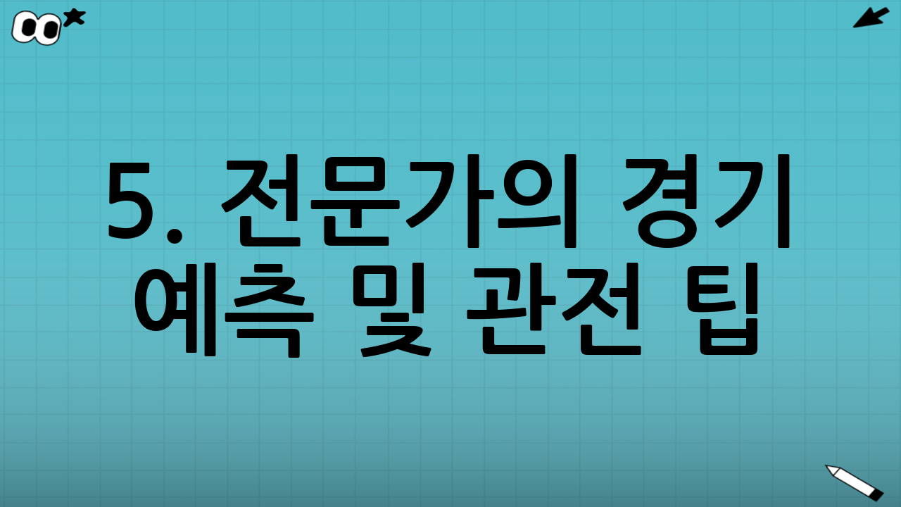 5. 전문가의 경기 예측 및 관전 팁