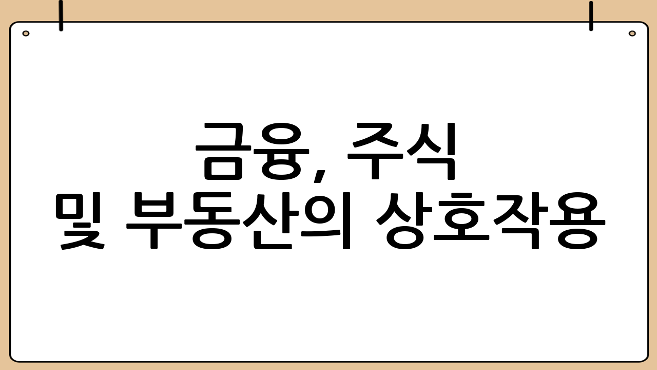 금융, 주식 및 부동산의 상호작용: 통합적 관점의 중요성