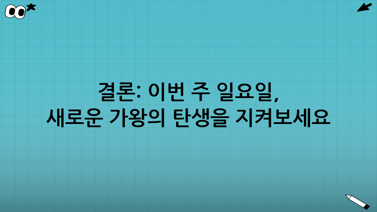 결론: 이번 주 일요일, 새로운 가왕의 탄생을 지켜보세요