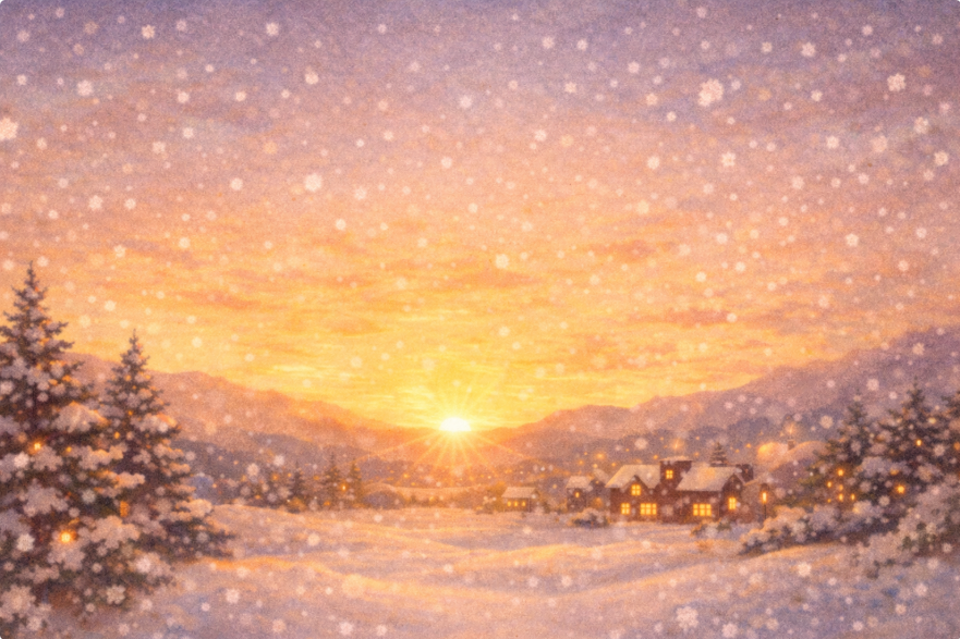 새해 해돋이 분위기의 따뜻한 도입 이미지