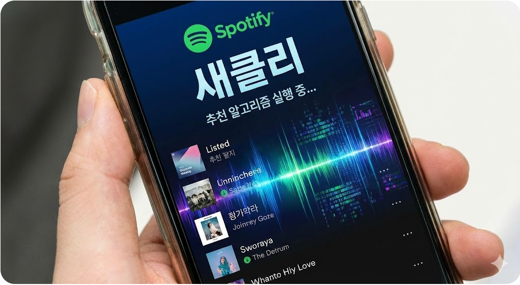 스포티파이 '새클리' 추천 알고리즘 실행 화면