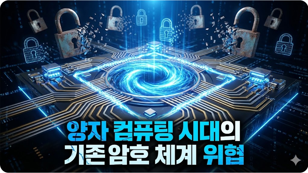 양자 컴퓨팅 시대의 기존 암호 체계 위협 이미지