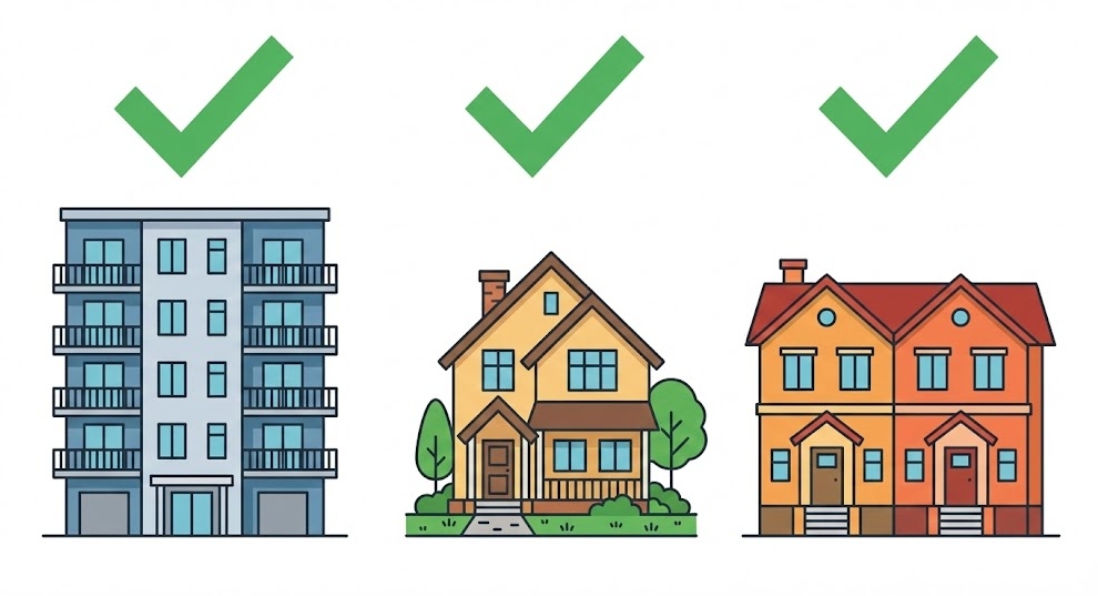 주택용 에너지캐시백 신청 가능한 주택 유형을 표현한 이미지
