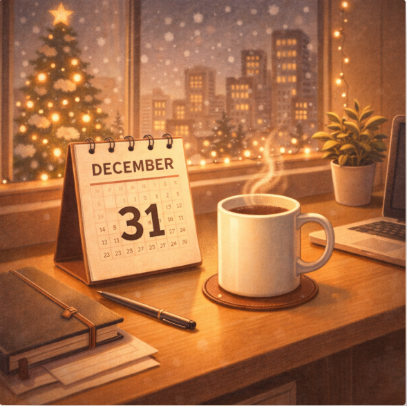 직장인을 위한 정중한 연말 인사 분위기 이미지