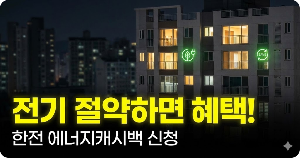 한전 에너지캐시백 신청 방법을 안내하는 블로그 썸네일 이미지