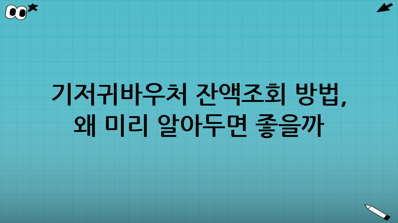 기저귀바우처 잔액조회 방법, 왜 미리 알아두면 좋을까?