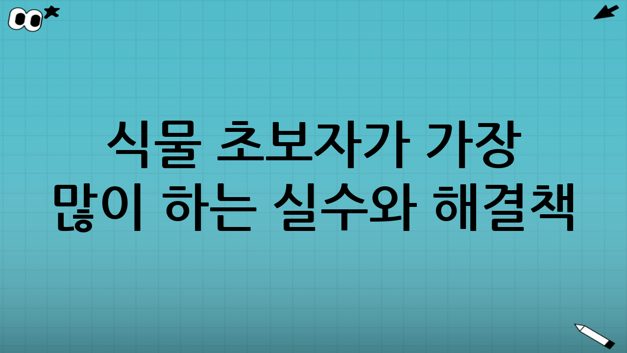식물 초보자가 가장 많이 하는 실수와 해결책