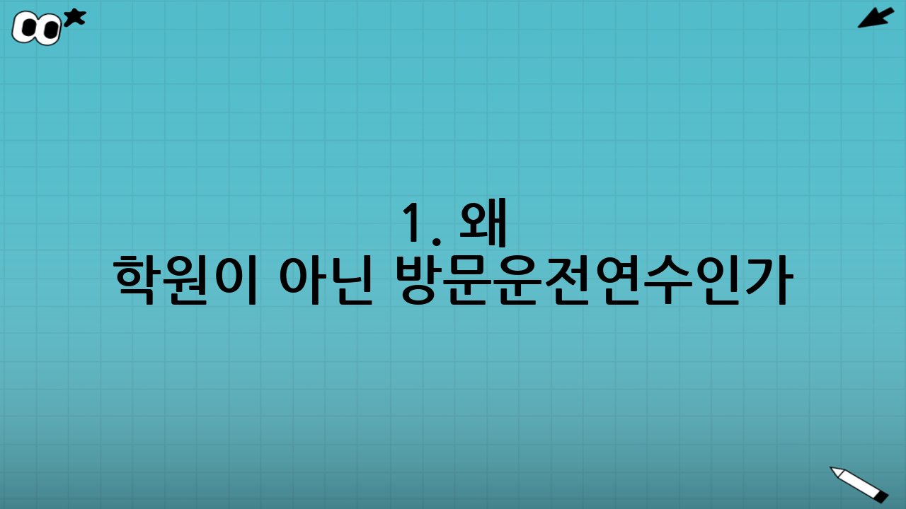 1. 왜 학원이 아닌 방문운전연수인가?