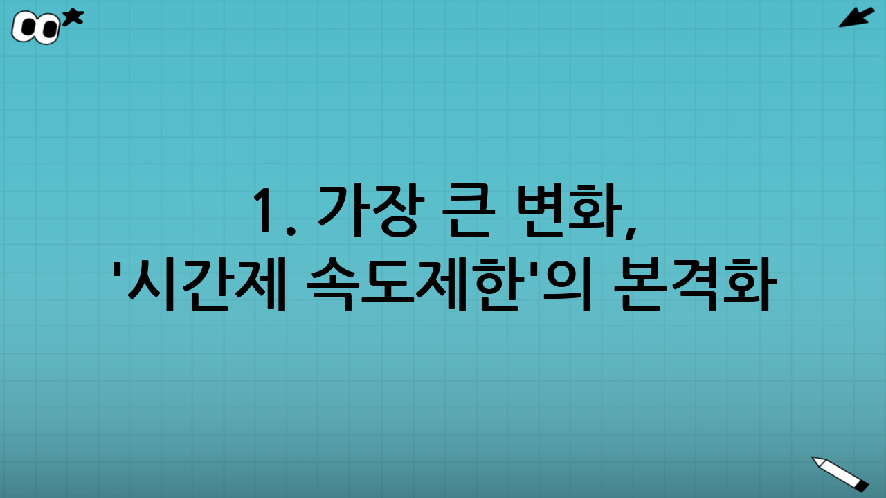 1. 가장 큰 변화, '시간제 속도제한'의 본격화