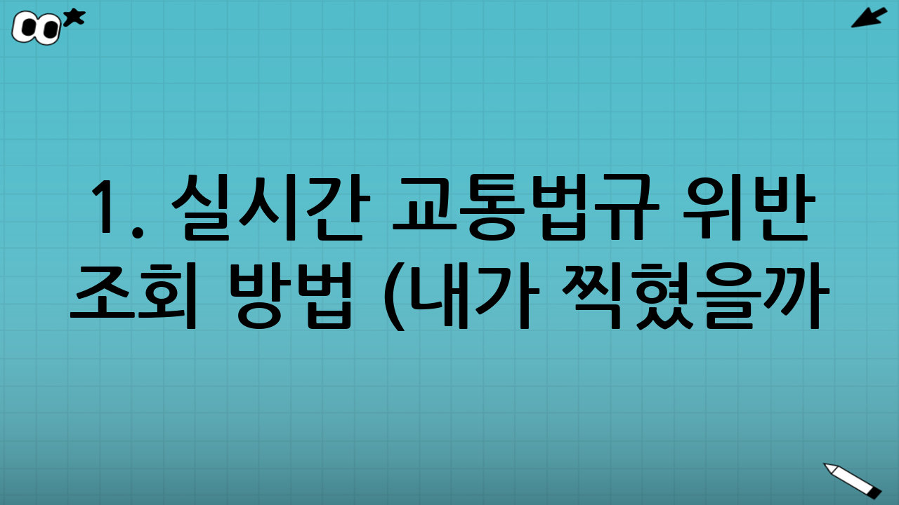 1. 실시간 교통법규 위반 조회 방법 (내가 찍혔을까?)