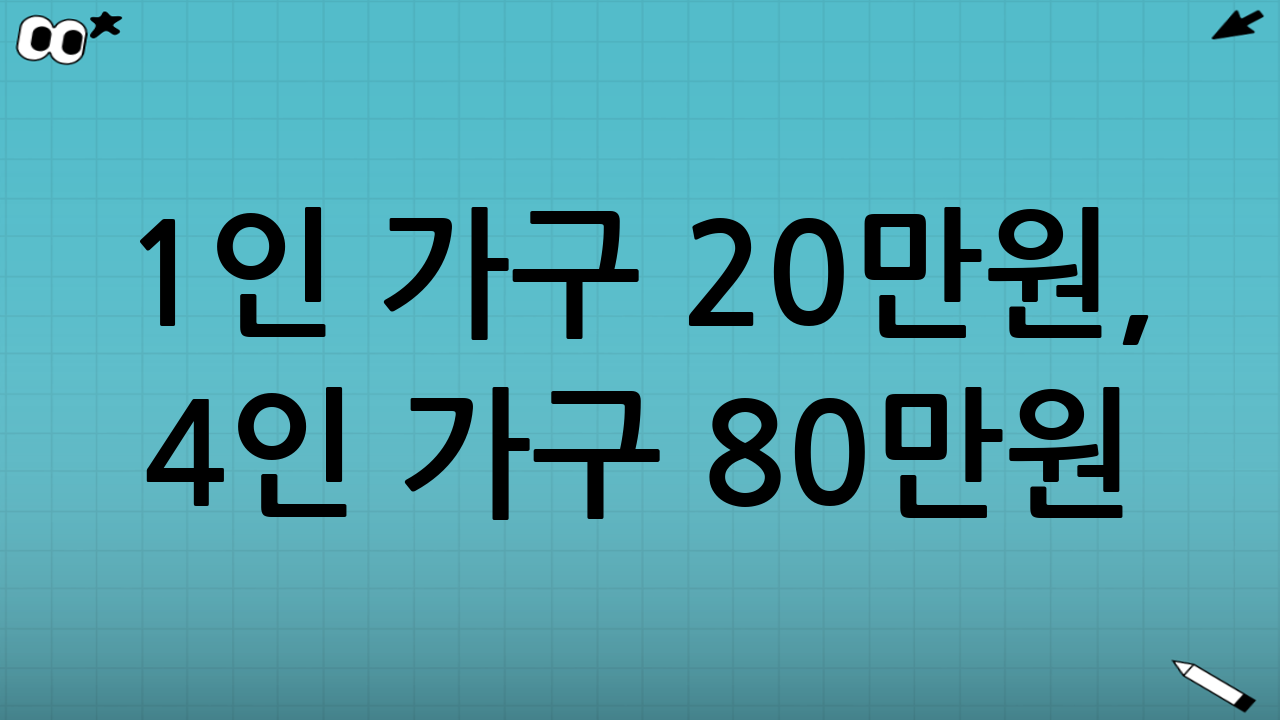 1인 가구 20만원, 4인 가구 80만원? 가구별 수령액 계산이 왜 헷갈릴까