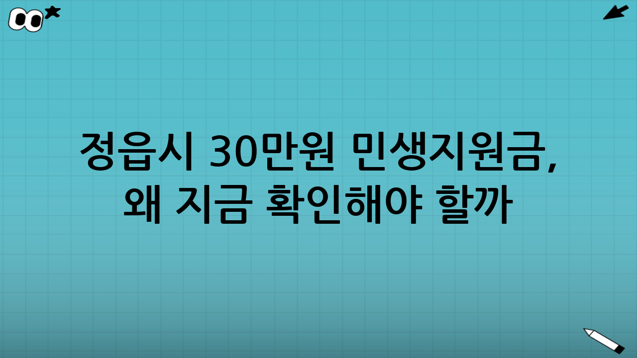 정읍시 30만원 민생지원금, 왜 지금 확인해야 할까?