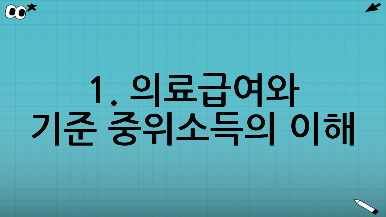 1. 의료급여와 기준 중위소득의 이해