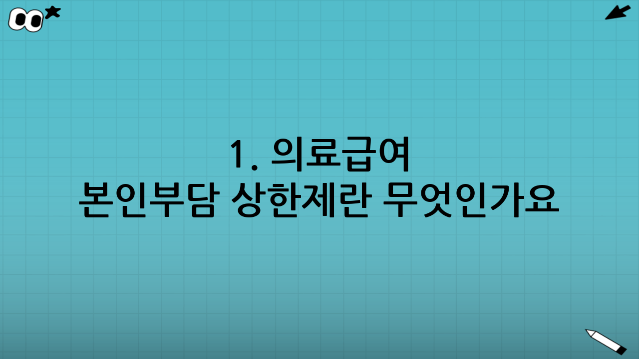1. 의료급여 본인부담 상한제란 무엇인가요?