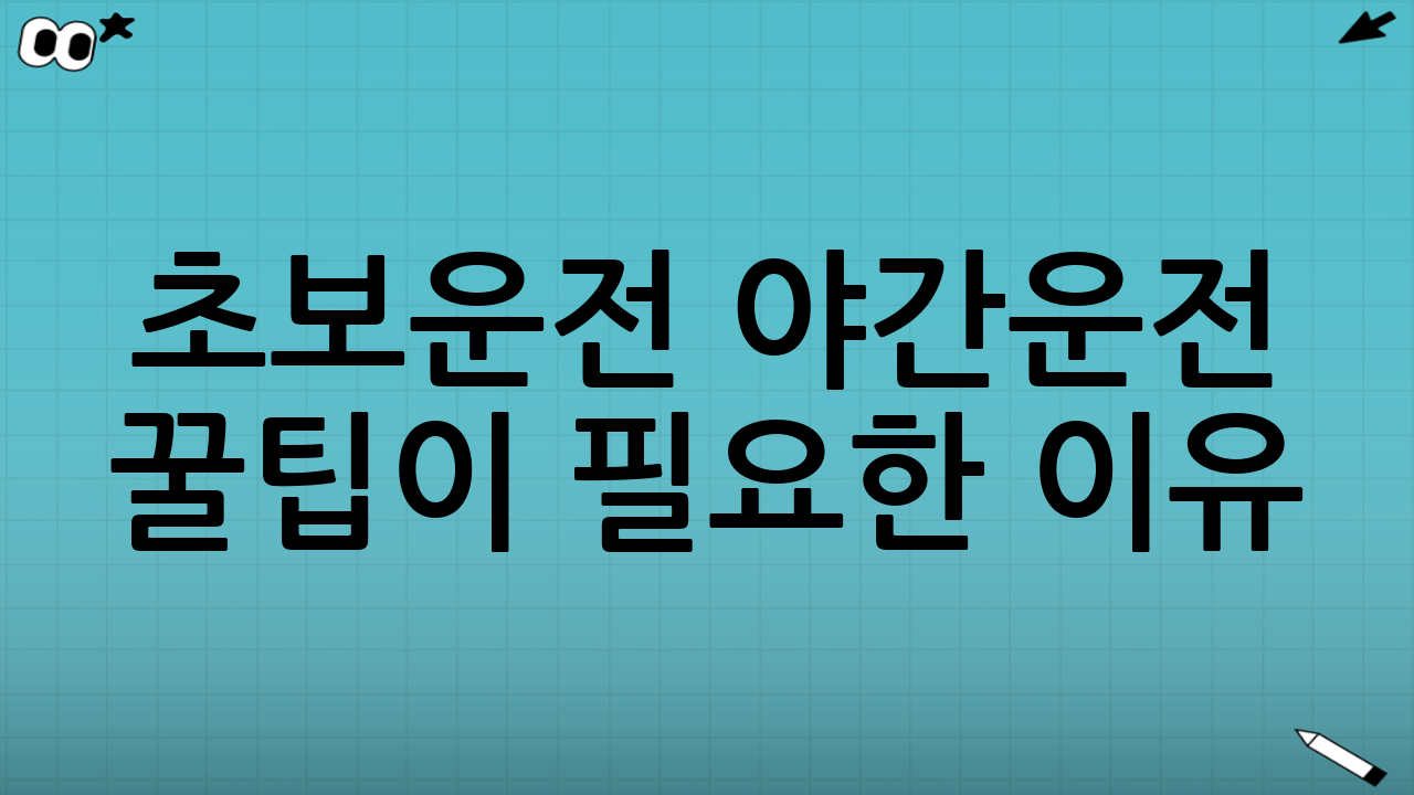 초보운전 야간운전 꿀팁이 필요한 이유