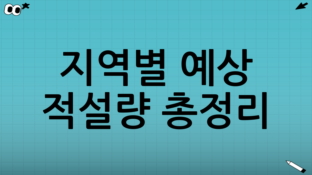 지역별 예상 적설량 총정리