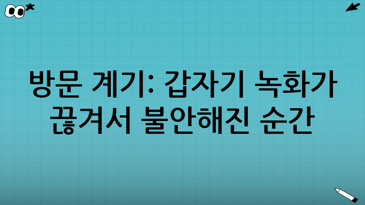 방문 계기: 갑자기 녹화가 끊겨서 불안해진 순간