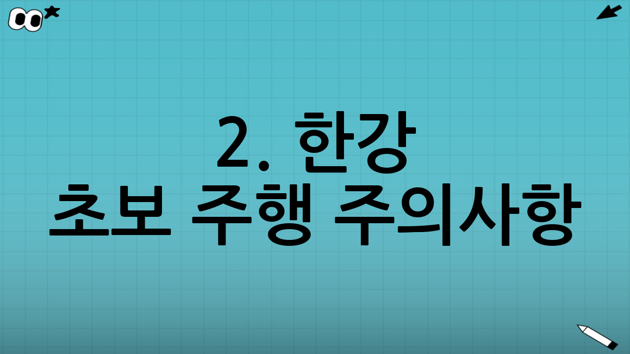 2. 한강 초보 주행 주의사항: 안전이 최우선!