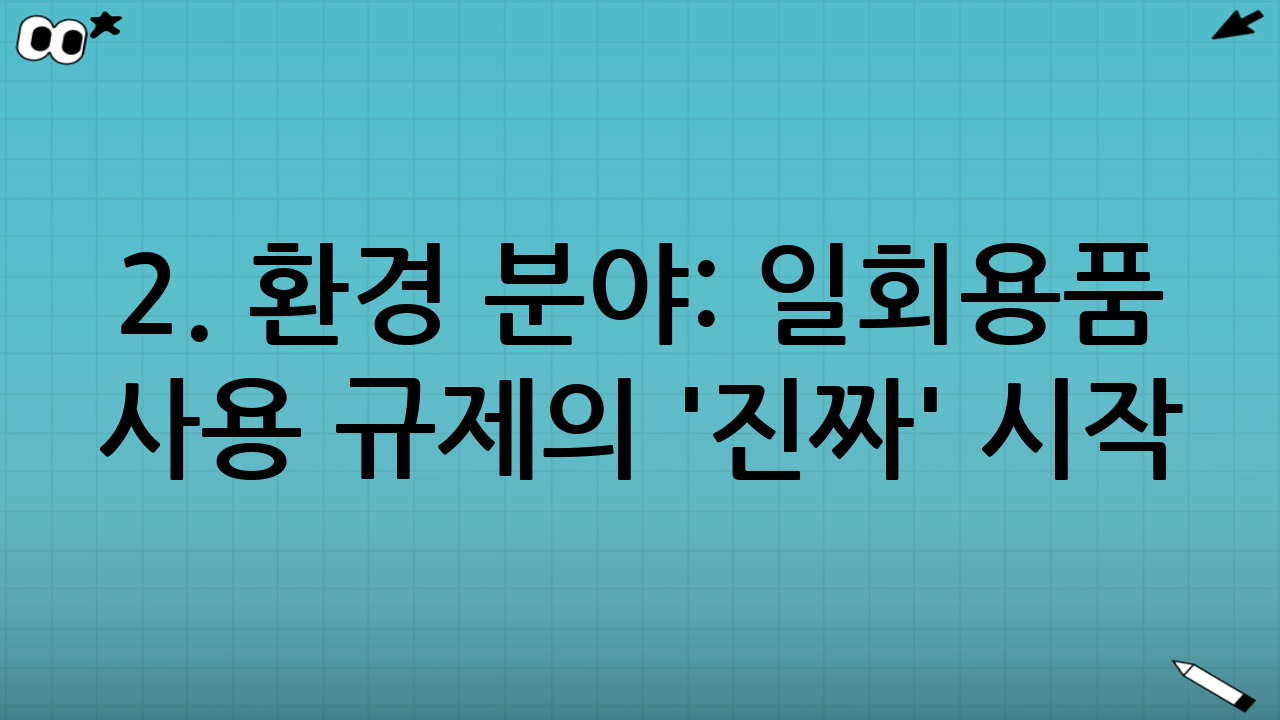 2. 환경 분야: 일회용품 사용 규제의 '진짜' 시작