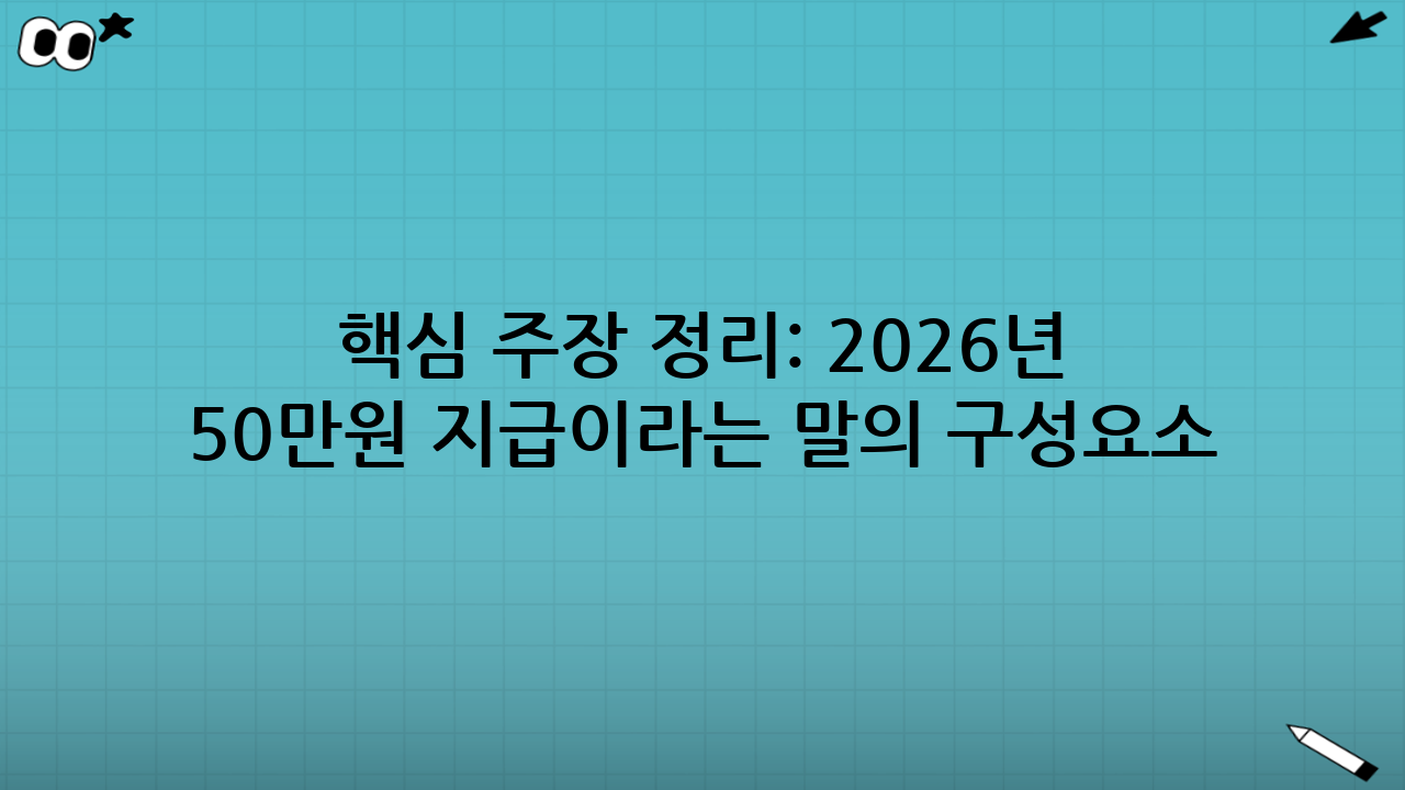 핵심 주장 정리: “2026년 50만원 지급”이라는 말의 구성요소