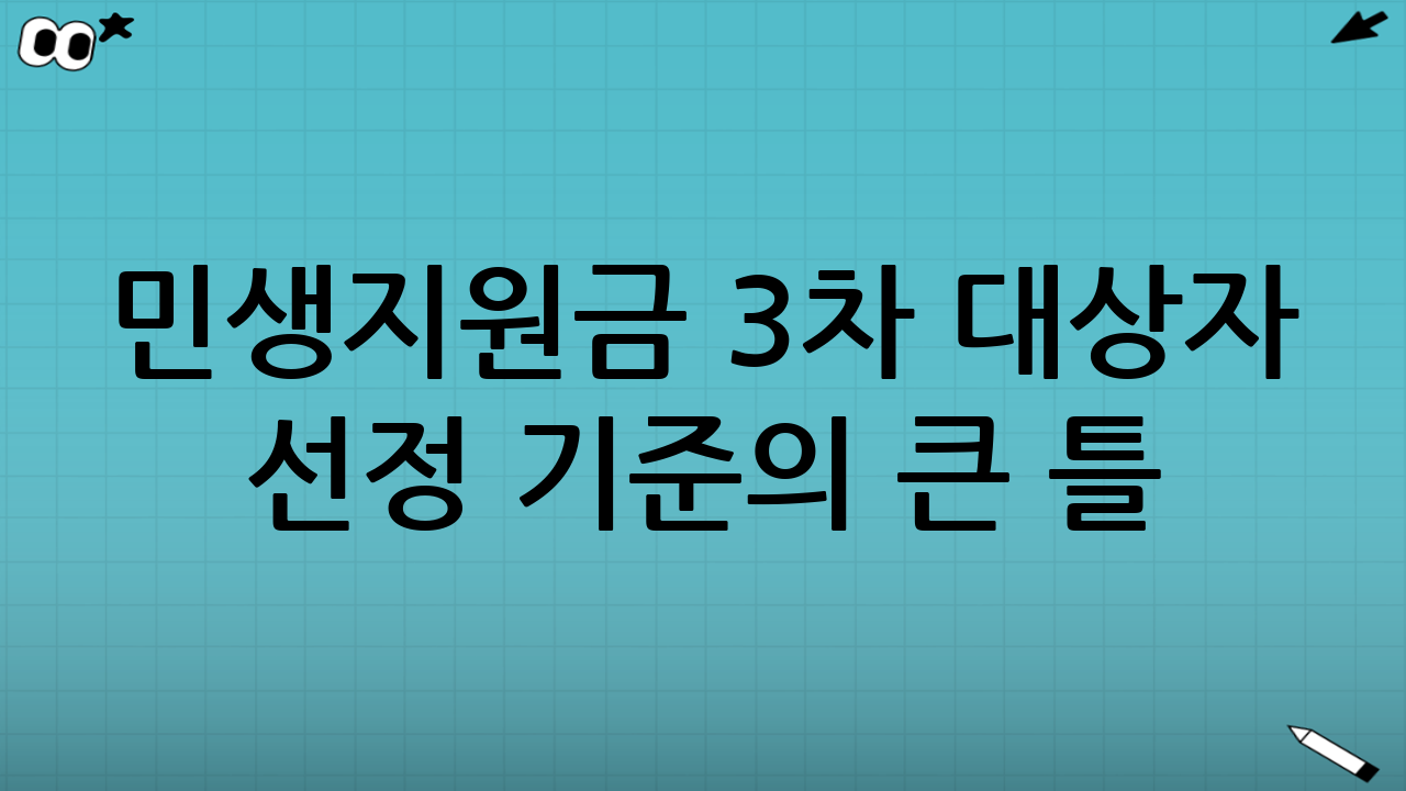 민생지원금 3차 대상자 선정 기준의 큰 틀