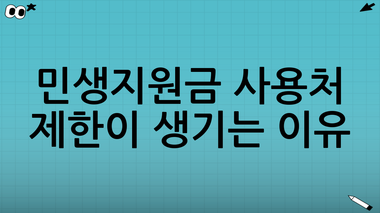 민생지원금 사용처 제한이 생기는 이유