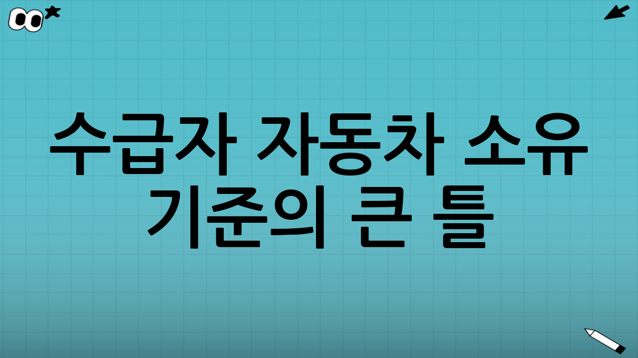 수급자 자동차 소유 기준의 큰 틀(어떻게 판단하나)