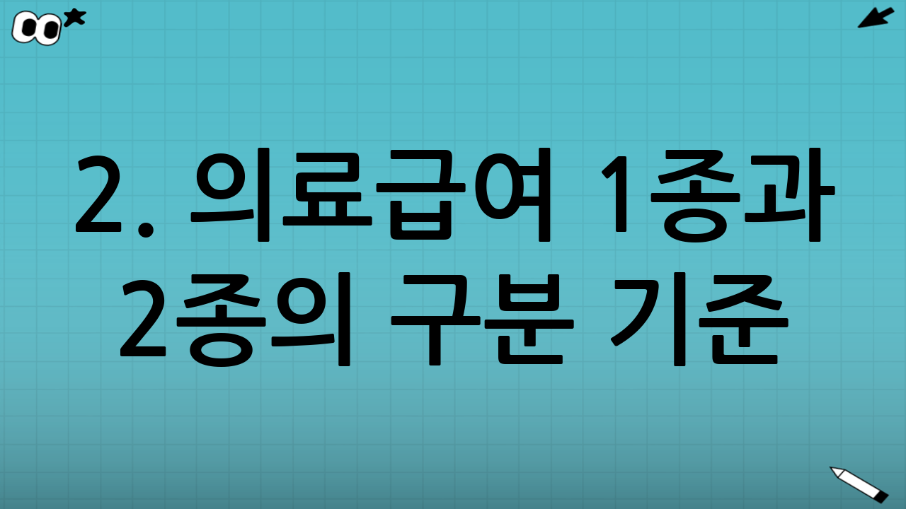 2. 의료급여 1종과 2종의 구분 기준