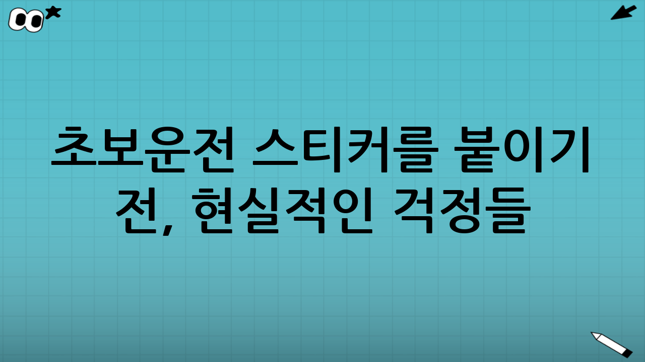 초보운전 스티커를 붙이기 전, 현실적인 걱정들