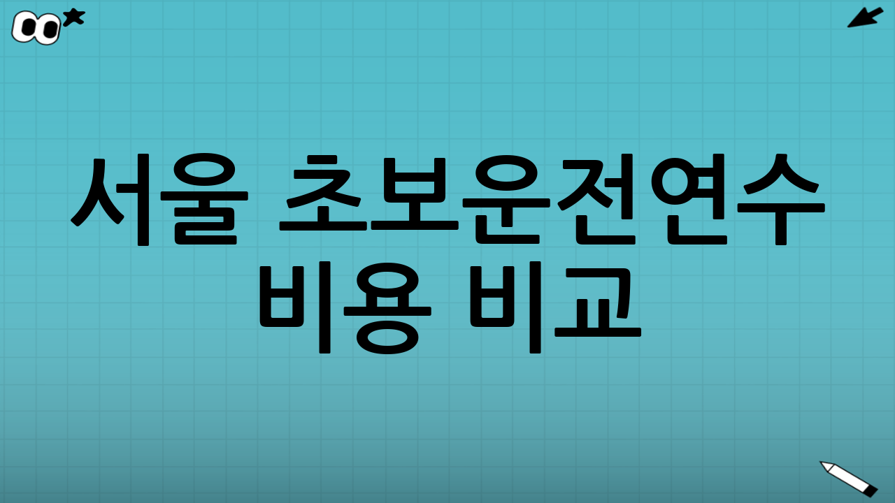 서울 초보운전연수 비용 비교: 학원 vs 방문연수의 기본 구조
