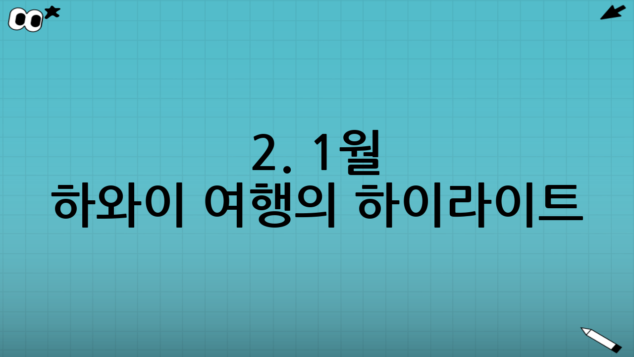 2. 1월 하와이 여행의 하이라이트: 혹등고래 관찰 (Whale Watching)