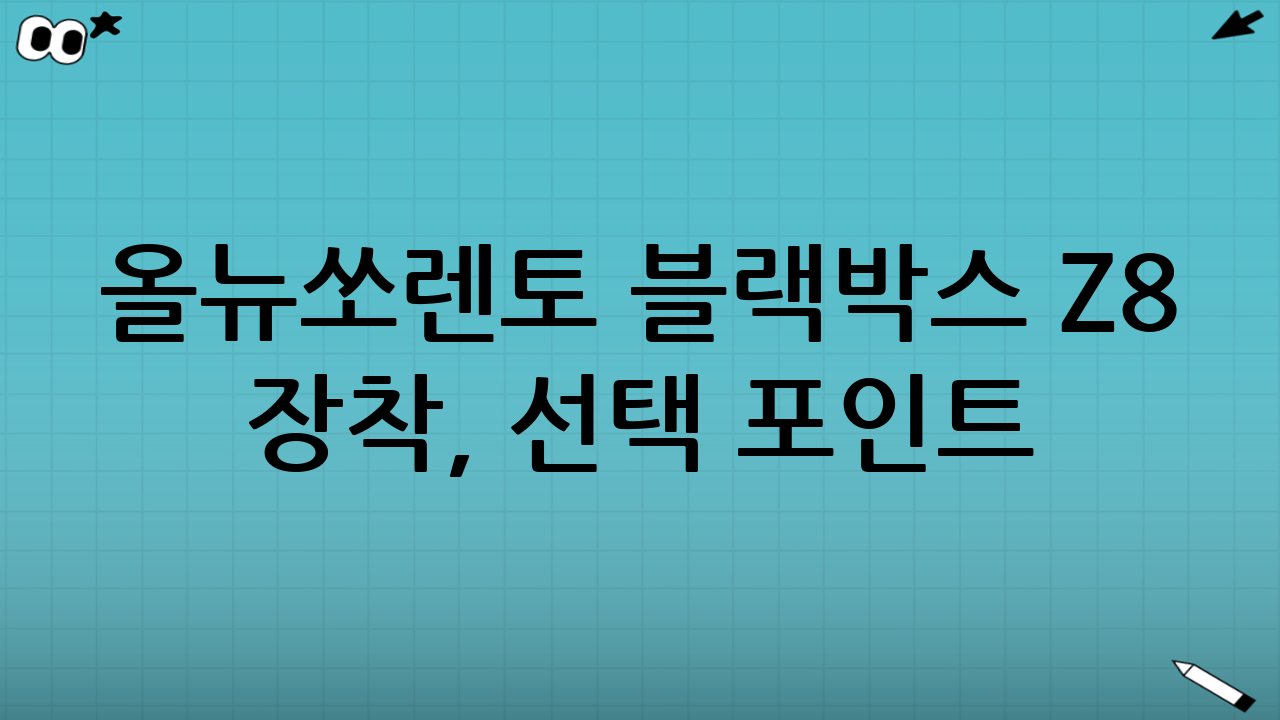 올뉴쏘렌토 블랙박스 Z8 장착, 선택 포인트