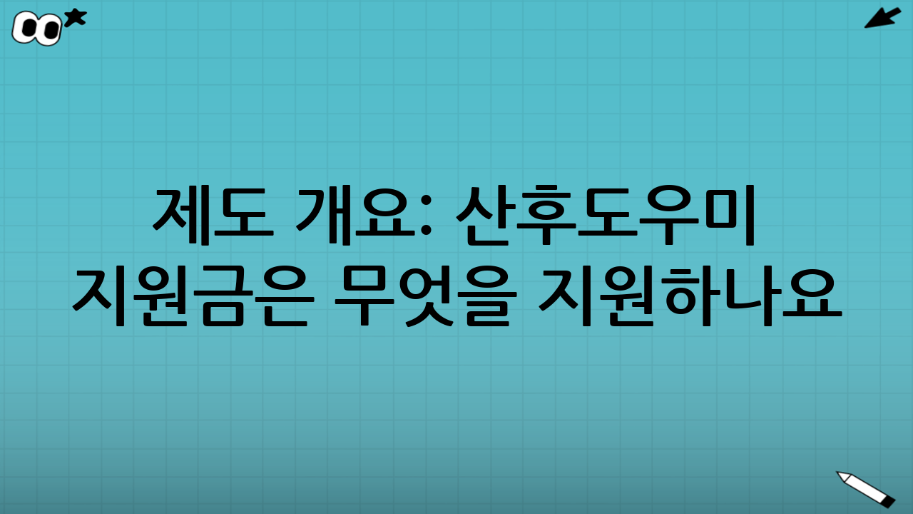 제도 개요: ‘산후도우미 지원금’은 무엇을 지원하나요?