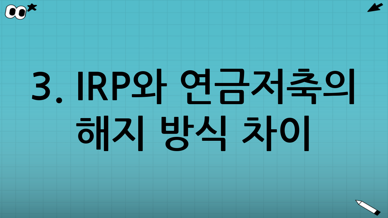 3. IRP와 연금저축의 해지 방식 차이