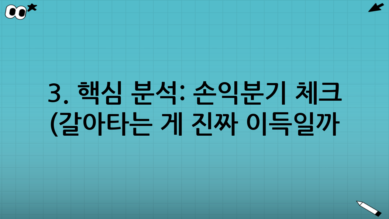 3. 핵심 분석: 손익분기 체크 (갈아타는 게 진짜 이득일까?)